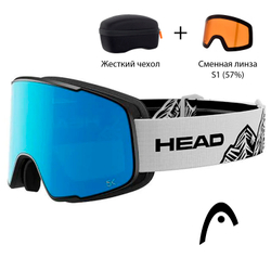 Маска горнолыжная/сноубордическая HEAD HORIZON 5K + SL white/blue + доп. линза (orange)