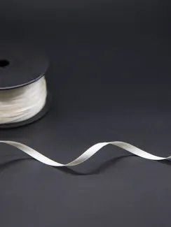 Лента атласная, 6 мм, айвори 004