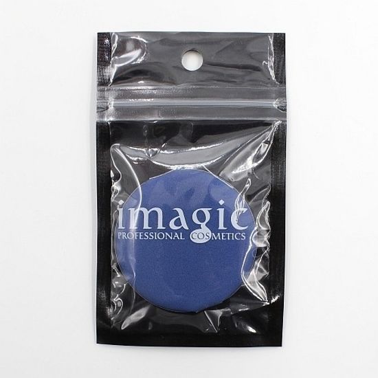 Губка для макияжа iMagic круглая для пудры синяя