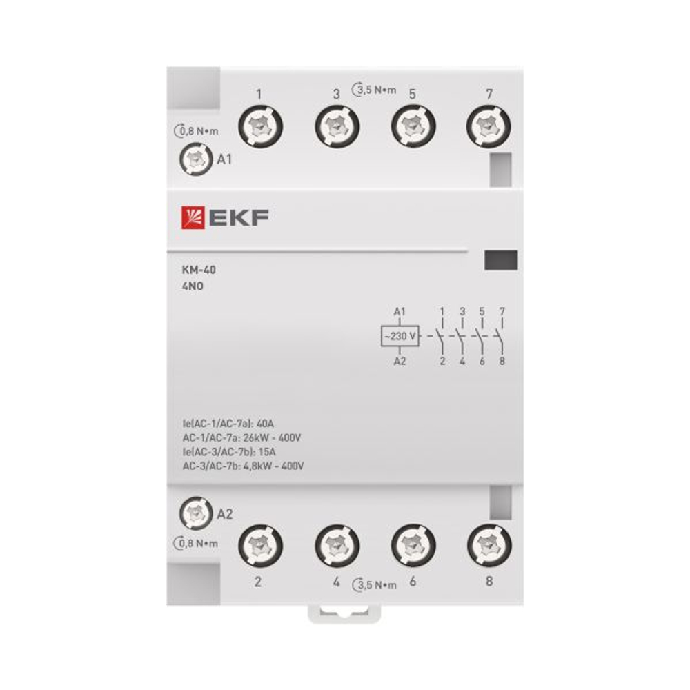 Контактор модульный КМ 40А 4NO 230В АС (3 мод.) PROXIMA EKF