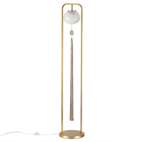 5432/1F MODERN ODL_EX25 115 золотой(под латунь)/стекло/кисточка/агат Торшер E14 1*40W FIOLENT