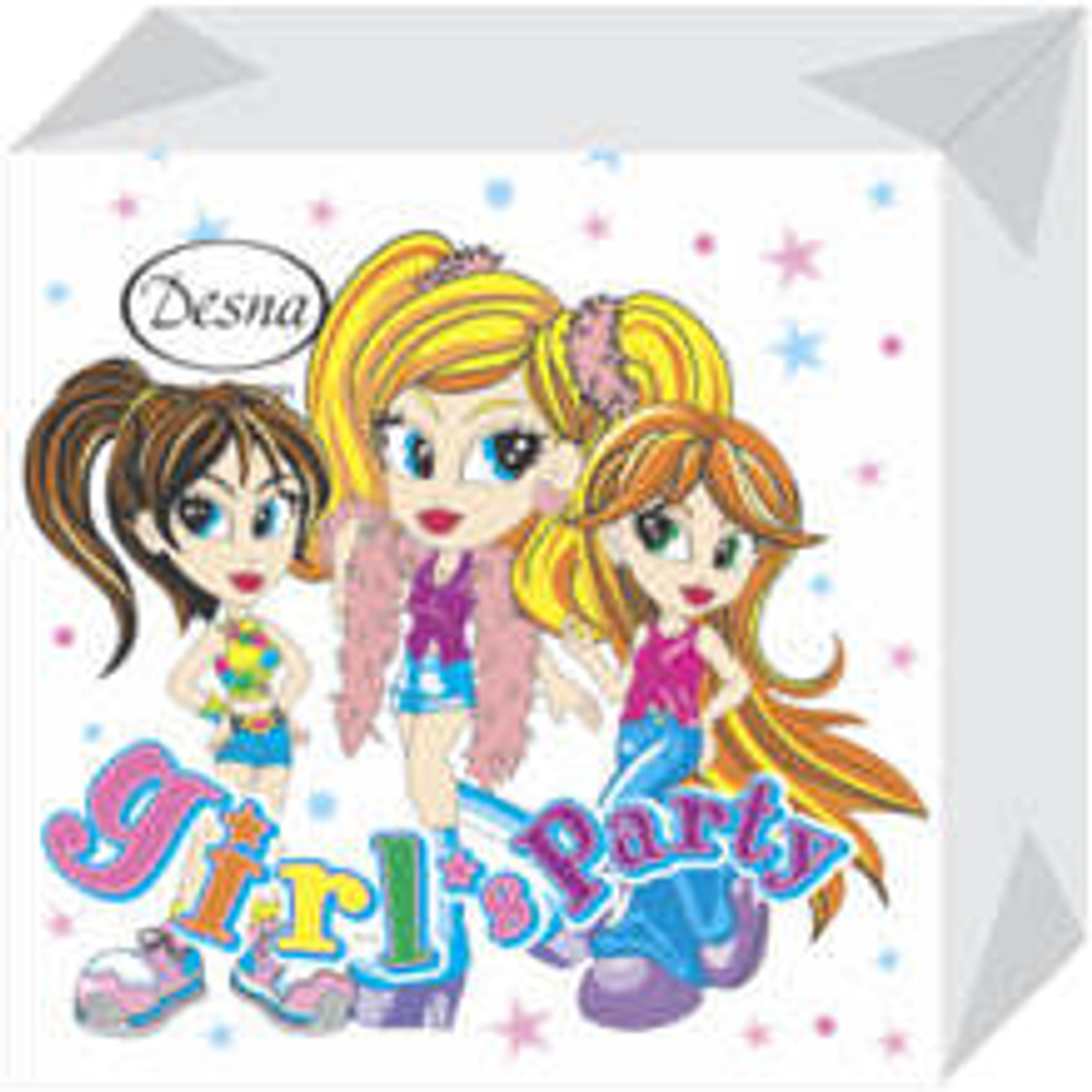 Girl's Party Салфетки 1 слойные 24Х24 40л*32