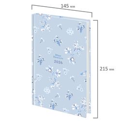 Ежедневник датированный 2026 145х215 мм А5 STAFF "Blue Flowers" (117316) 2