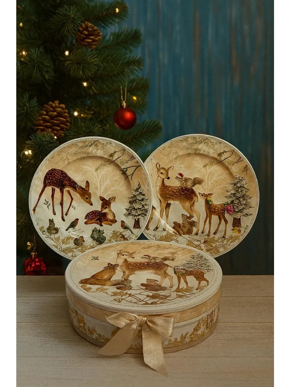 Новогодние подарочные тарелки 2шт