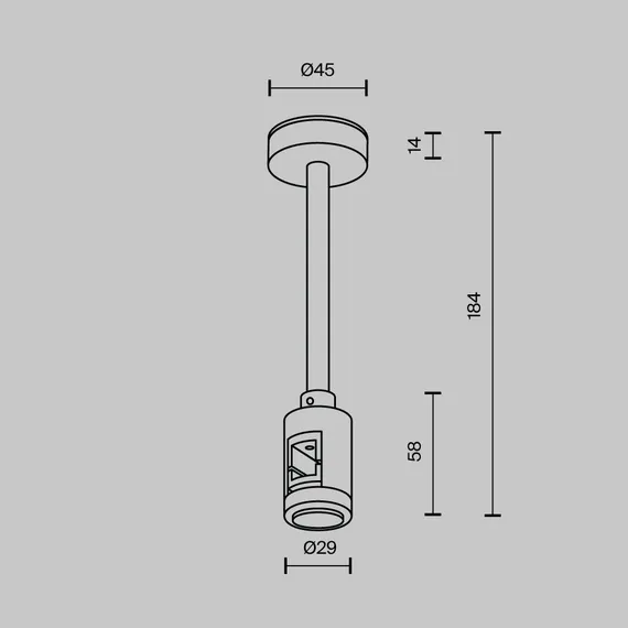 Крепление потолочное Short одинарное 138мм Flarity латунь Technical tra156c-sl1-bs