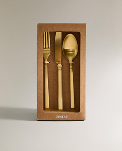 Zara Home набор столовых приборов из нержавеющей стали, цвет золотой · 7252/311
