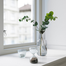 IKEA EFTERTÄNKA  (ИКЕА ЕФТЕРТÄНКА)  -  Декоративные песочные часы, прозрачное/песочное стекло, 10 см