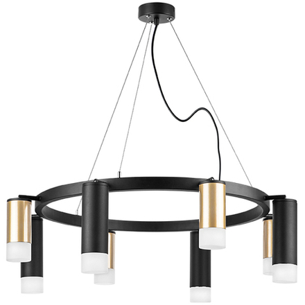 LR0184048741 Люстра RULLO 8х50W GU10 ЧЕРНЫЙ/ЗОЛОТО (571018+214440-4+214487-4+202431-8)