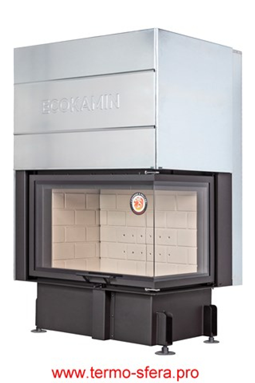 Каминная топка Экокамин ДЕЛЬТА 800 RP два стекла правая принтинг подовое горение