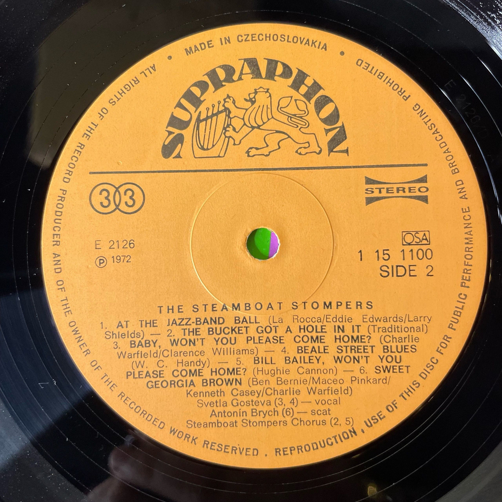 Винтажная виниловая пластинка LP The Steamboat Stompers, Featuring Svetla Gosteva (Чехословакия 1979)