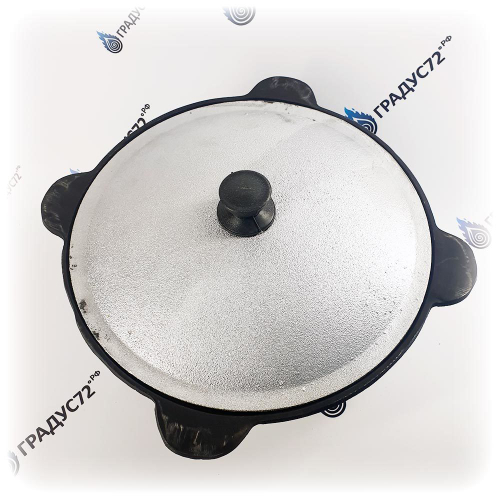 Казан Узбекский чугунный 6 литров с плоским дном и крышкой (г.Наманган)