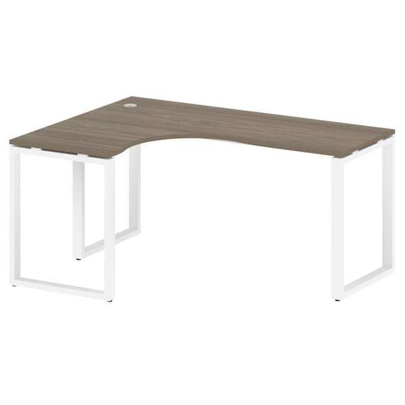 Metal System Стол криволинейный левый на О-образном м/к БО.СА-4 (L) Вяз Благородный/Металл Белый 160