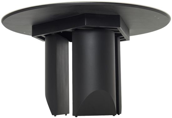 Стол КОЛИЗЕЙ D140 ARCTIC OCEAN, Белый мрамор, керамика / Черный каркас