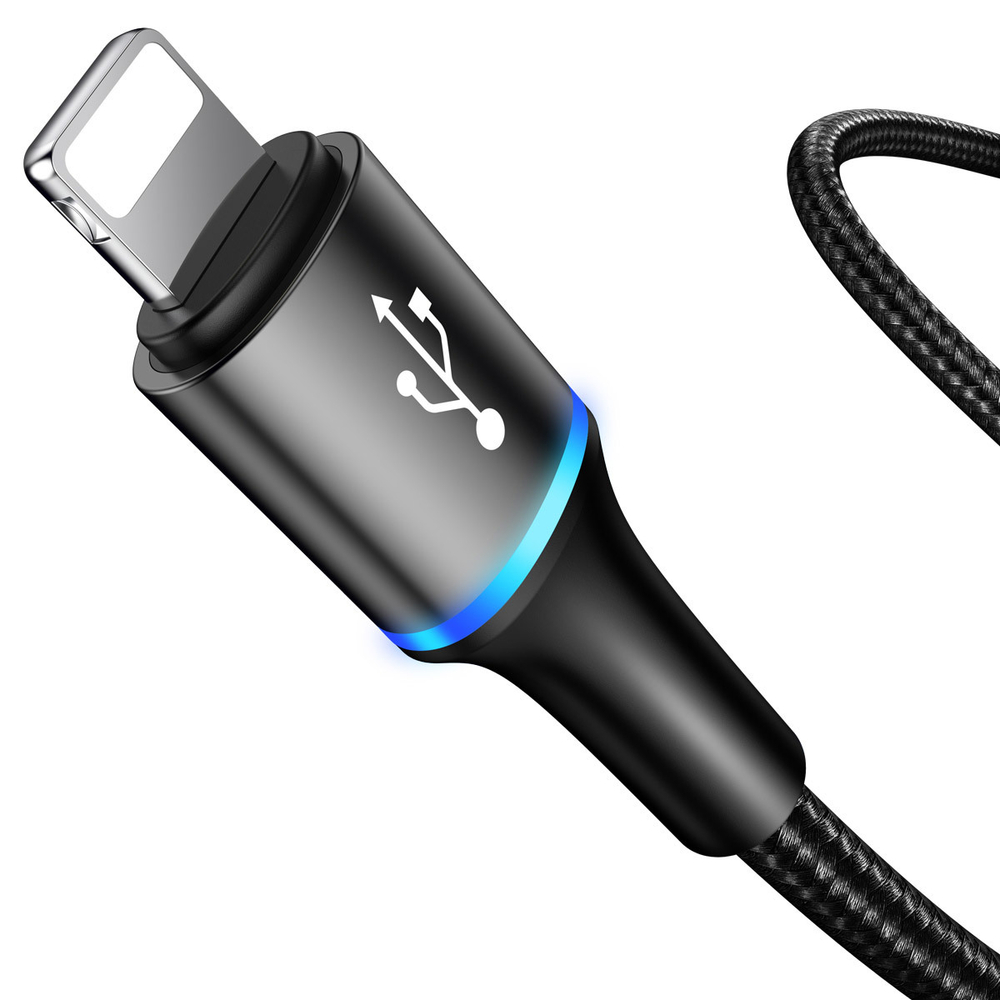 Кабель Baseus Halo Data 3-in-1 Cable USB For M+L+T 3.5A 1.2m - Black