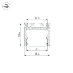 Профиль PDS-D-2000 ANOD (Arlight, Алюминий) 026517