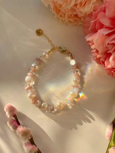 Браслет Пичи с жемчугом и кварцем