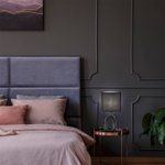 Настольный светильник 1x40Вт E14, керамика/ткань, чёрный, чёрный плафон