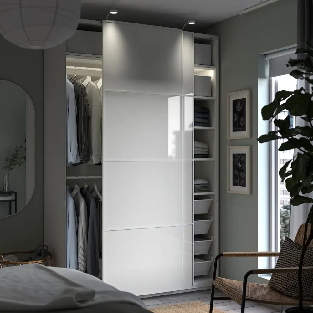 Шкаф-купе - IKEA PAX/FÄRVIK/ПАКС/ФЭРВИК ИКЕА, 150x66x236 см,  белый