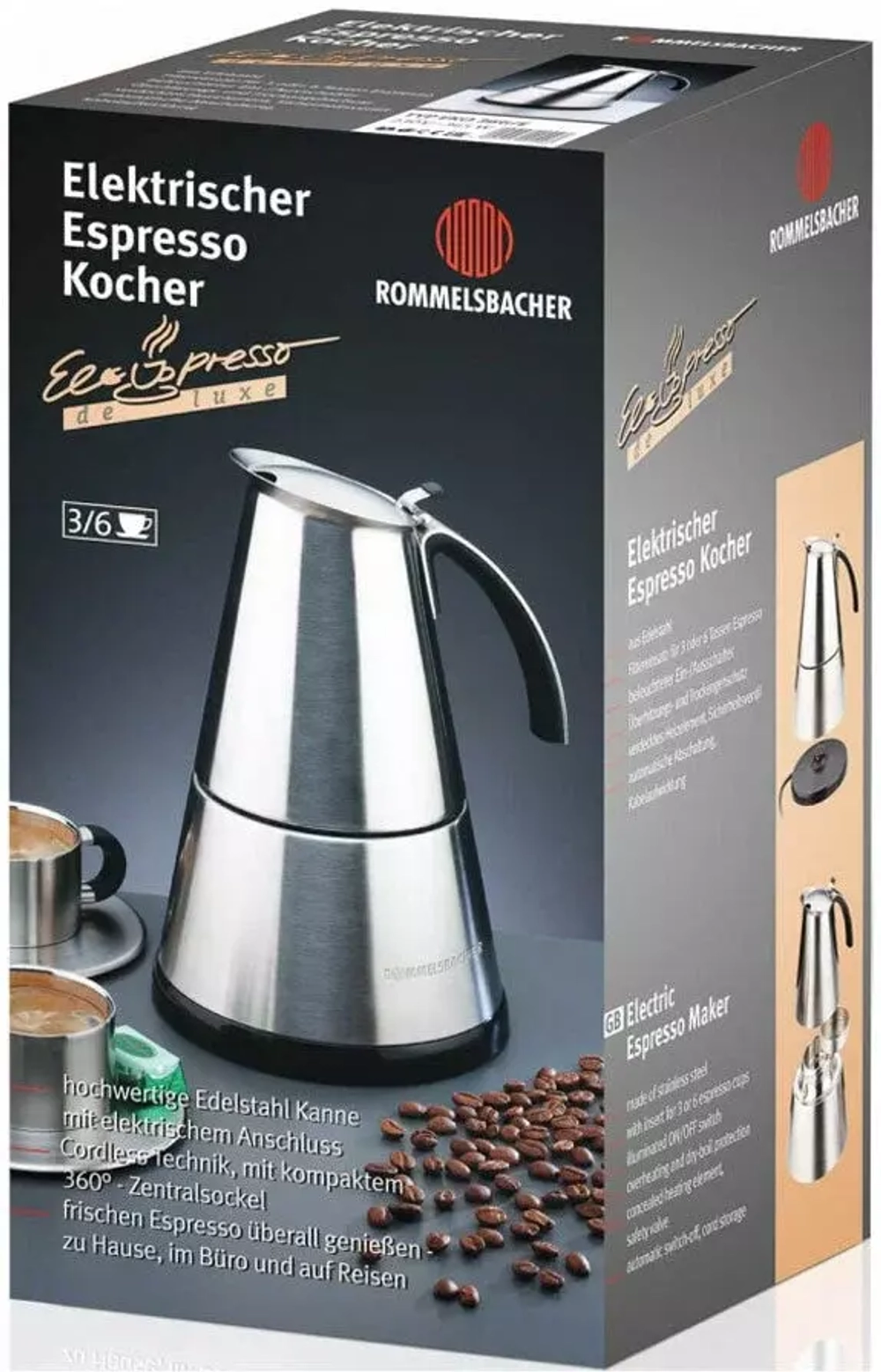 Гейзерная кофеварка Rommelsbacher EKО 364/E