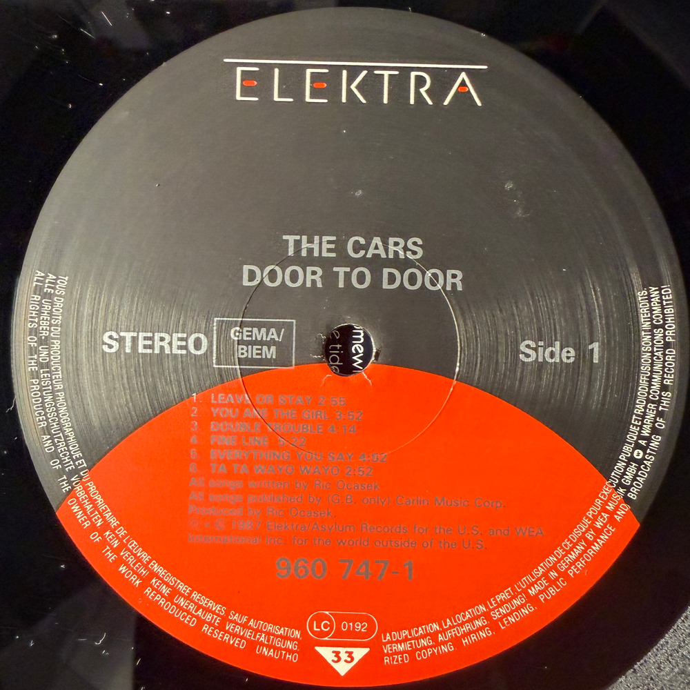 The Cars ‎– Door To Door (Европа 1987г.)