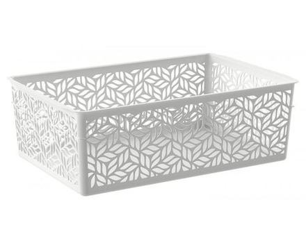 Корзинка д/хранения IDILAND Linden 4,3л 29х19х9,5см светло-серый ПП