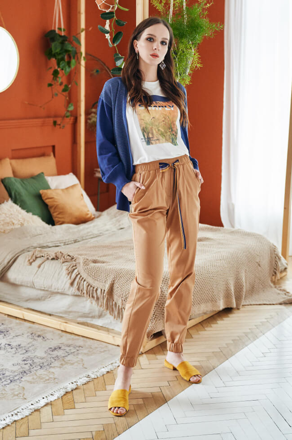 3590 Брюки женские (охра)