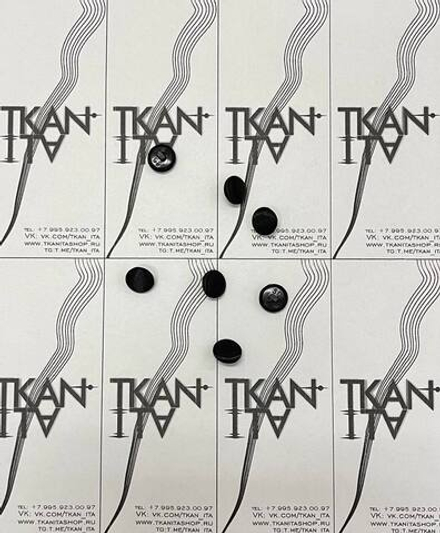 Пуговица обтяжная на ножке (Ткань/пластик, Черный атлас, 12)