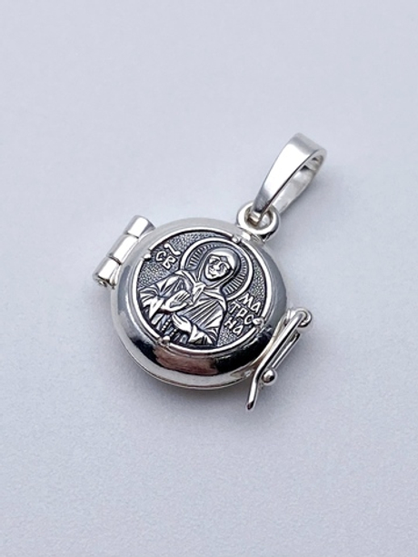 Мощевик из серебра/Без покрытия/Матрона/Николай/Ангел