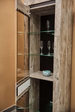 Коллекция Хилтон Витрина №1 ПРАВАЯ (БЕЗ ПОЛОК) Дуб юкон/Гранж (набор)