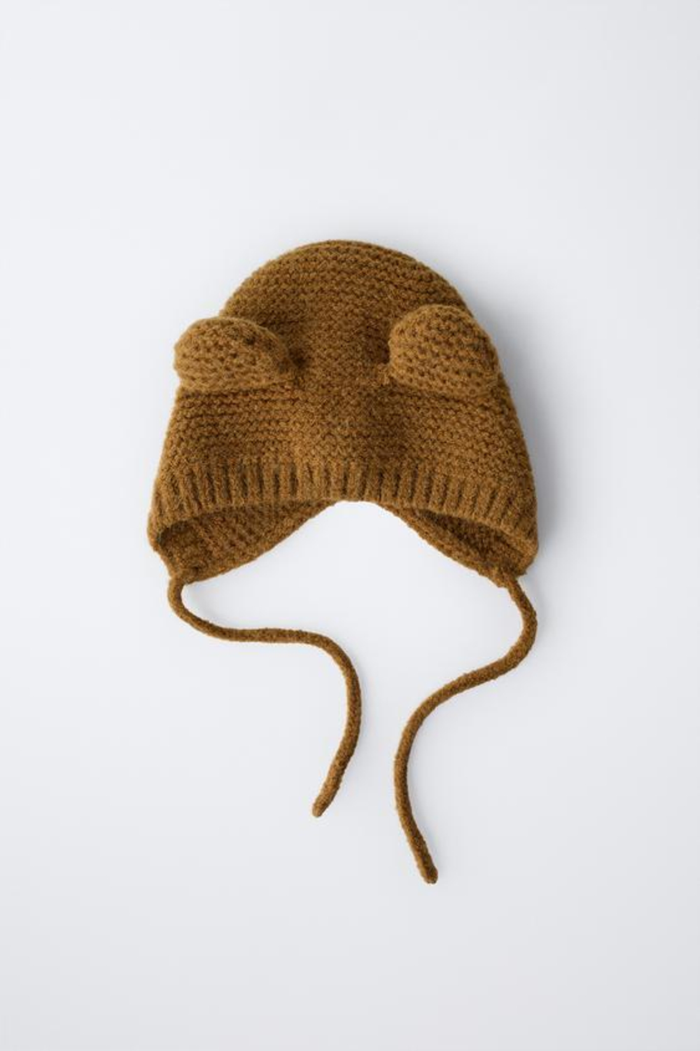 ZARA ЧЕПЧИК КРУПНОЙ ВЯЗКИ С УШКАМИ, ОХРА