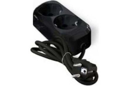 Удлинитель "UNIVersal" Е-302 ПВС 3*1 2гн. с/з 2м (еврослот)  черный