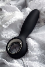 Черный анальный стимулятор Sagitta - 15 см. (Цвет: черный с серебристым)