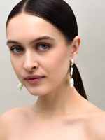 Серьги "Caramel shell pearl green" Gold