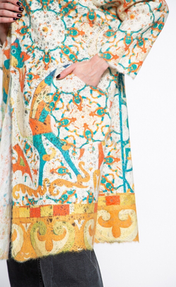 Кардиган "Скифский шик", по мотивам древнего войлочного ковра Пазырыкской культуры восточных скифов, более 2000 тыс. лет