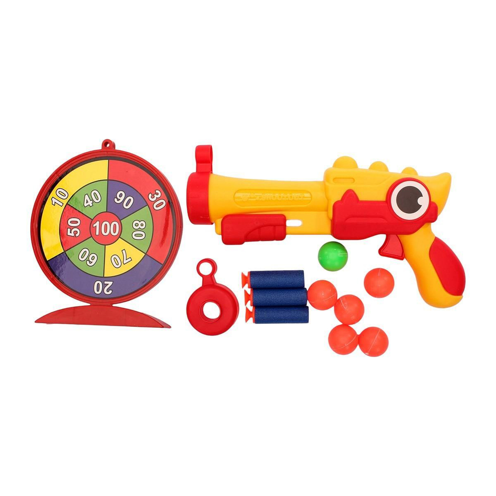 Пистолет с шарами, мягк.пулями и мишенью, пакет 3399-9