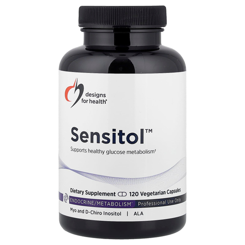 Designs For Health, Sensitol™, мио-инозитол, D-хироинозитол и АЛК, 120 вегетарианских капсул