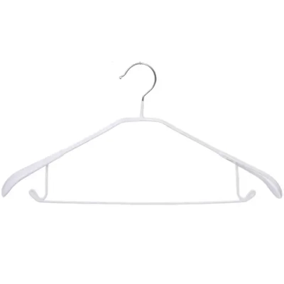 Плечики металлические антискользящие с полимерным покрытием «ДОМания», цвет белый, 44см (лейбл)✦