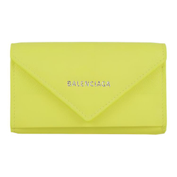 Balenciaga Leather Key Pouch Women"s Yellow