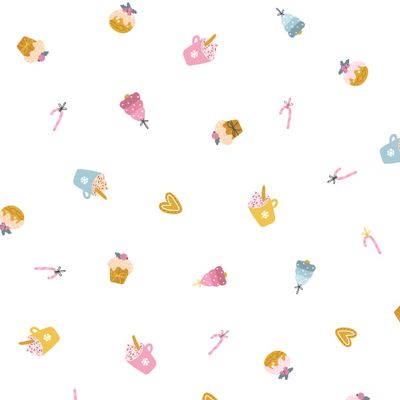 новогодняя выпечка сладости и чашка какао, печенье