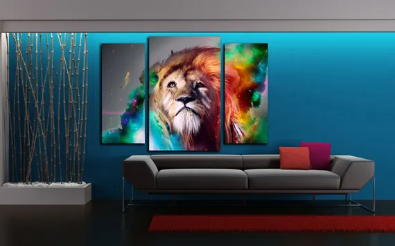 Модульная картина "Царь зверей"