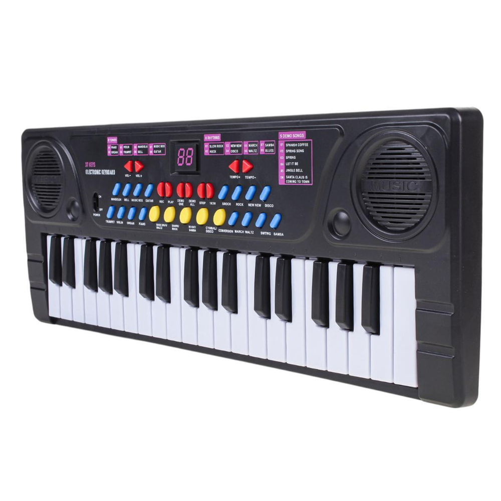 Синтезатор на бат. с микрофоном, коробка 3768