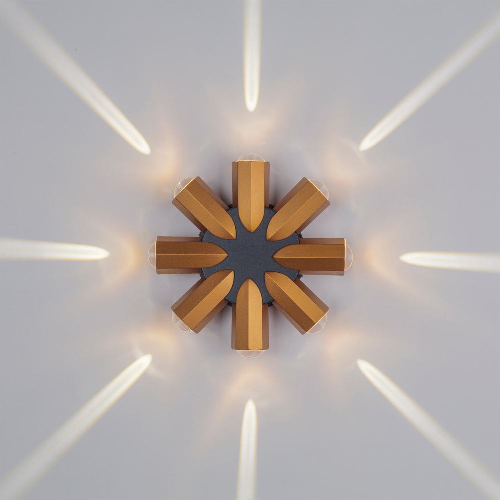 380683 Светильник DITO 8х1W LED 880LM G ЧЕРНЫЙ/ЗОЛОТО 4000K