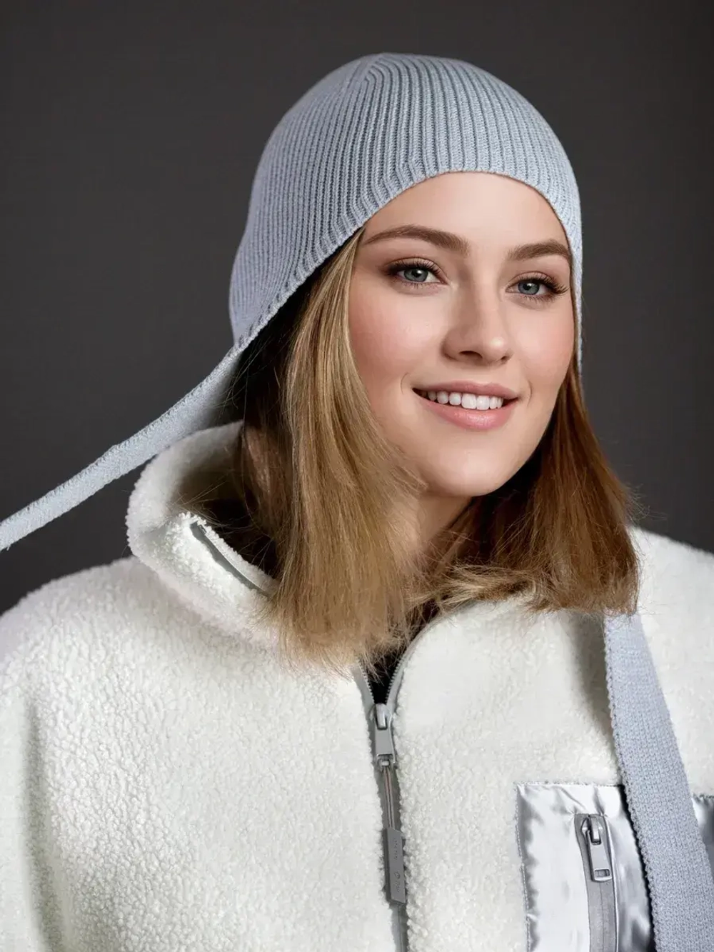 Чепчик шапка женский на завязках на осень