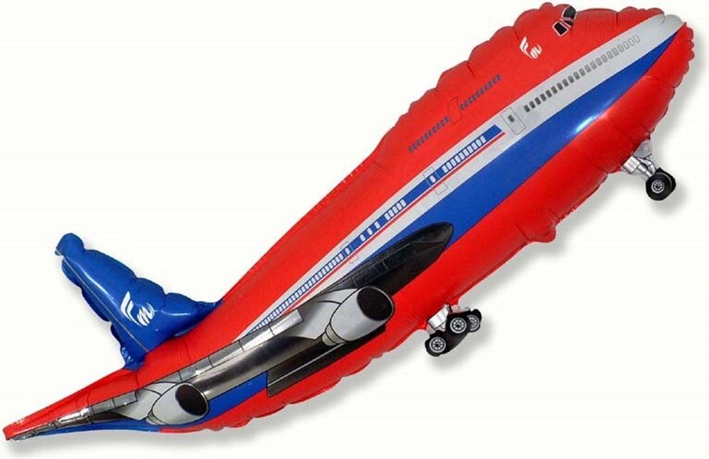 FM (39&#39;&#39;/99 см) Фигура, Самолет, Пассажирский лайнер, Красный, 1 шт.
