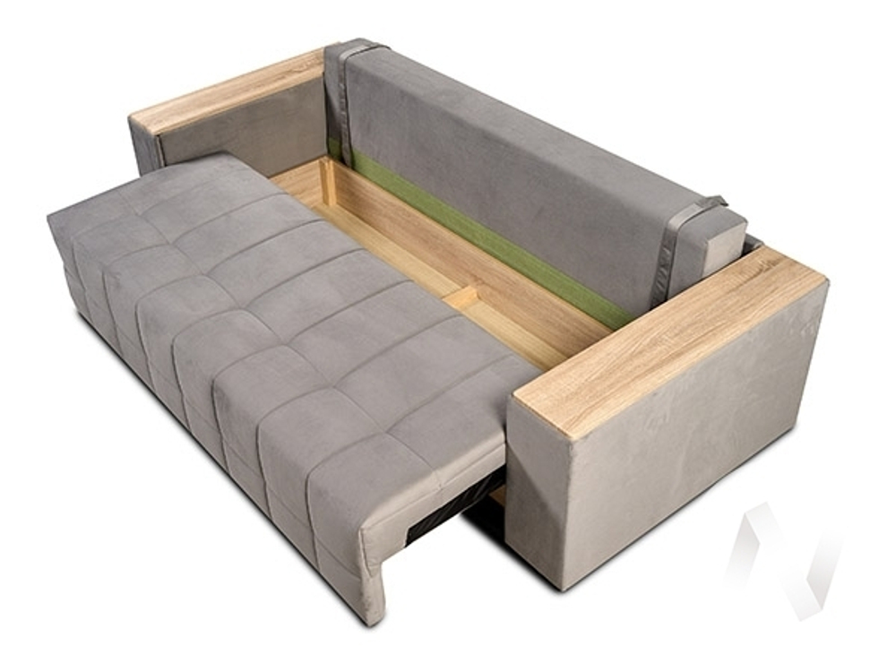 Диван прямой Элегант БД (2022) ДЕКОР ДУБ/GROUND 05 (серый)