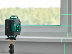 ROKODIL / Профессиональный лазерный уровень 4D, зеленый луч SHARP / RAY MAX, дальность 30 м, самовыравнивание, аккумулятор на 10 ч, кейс, пульт, магнитное крепление