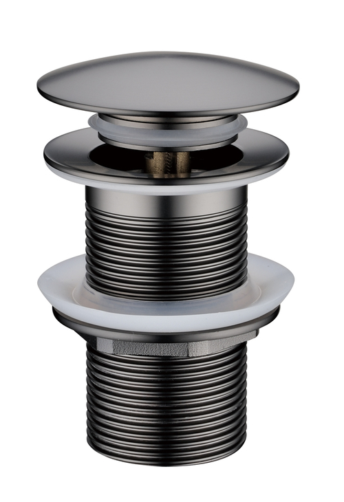 Слив для раковины, автомат(клик-клак) Gun Metall с переливом