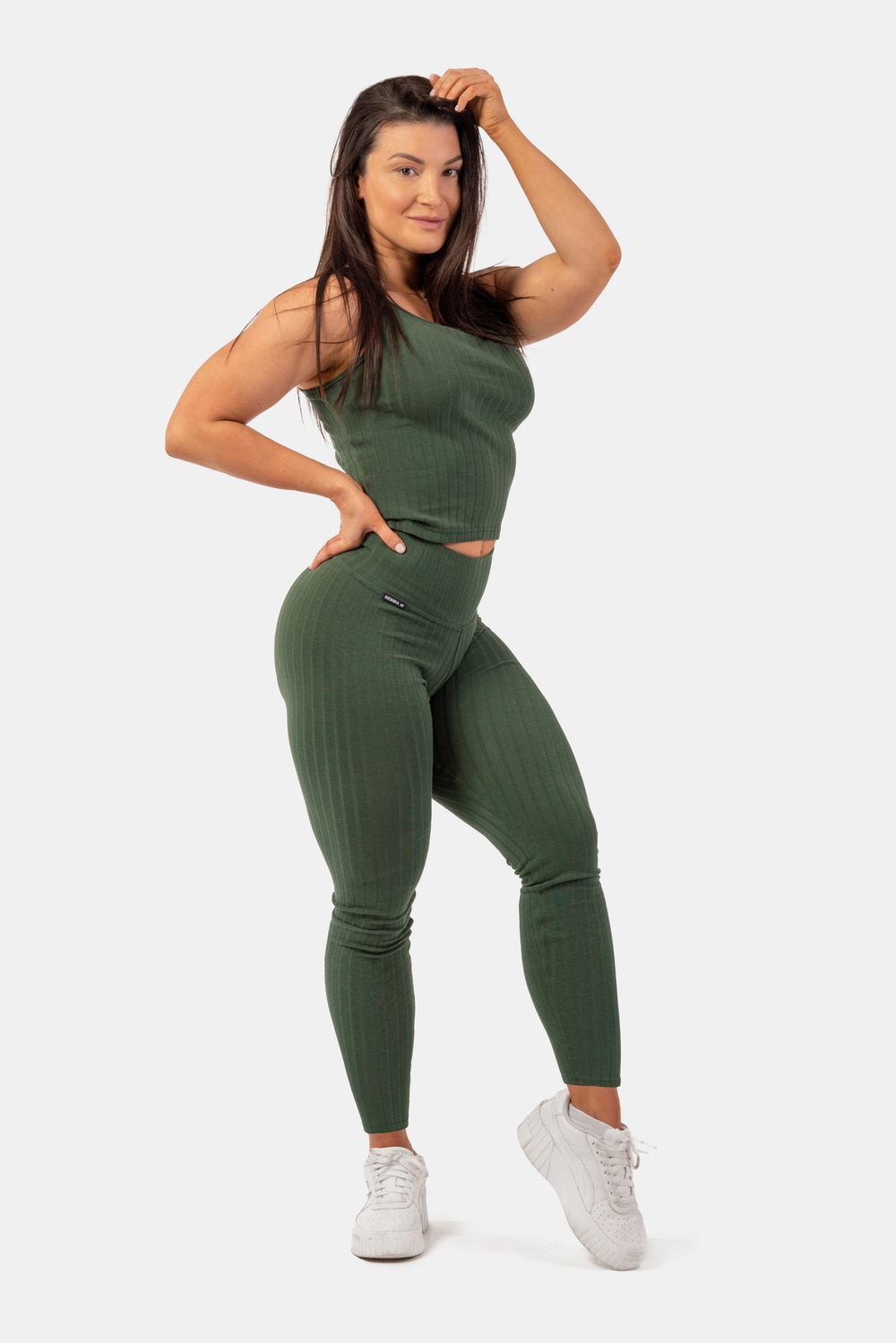 Лосины Nebbia Organic Cotton Ribbed High-Waist Leggings 405 D.green