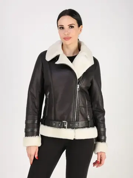 Дубленка зимняя натуральная короткая авиатор