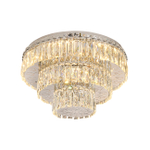 Люстра потолочная светодиодная 72Вт+4х40Вт Е14, 6480Лм, 3000-6000К, Ra>80, пульт,  изменение цветовой температуры, металл/хрусталь, хром/прозрачный